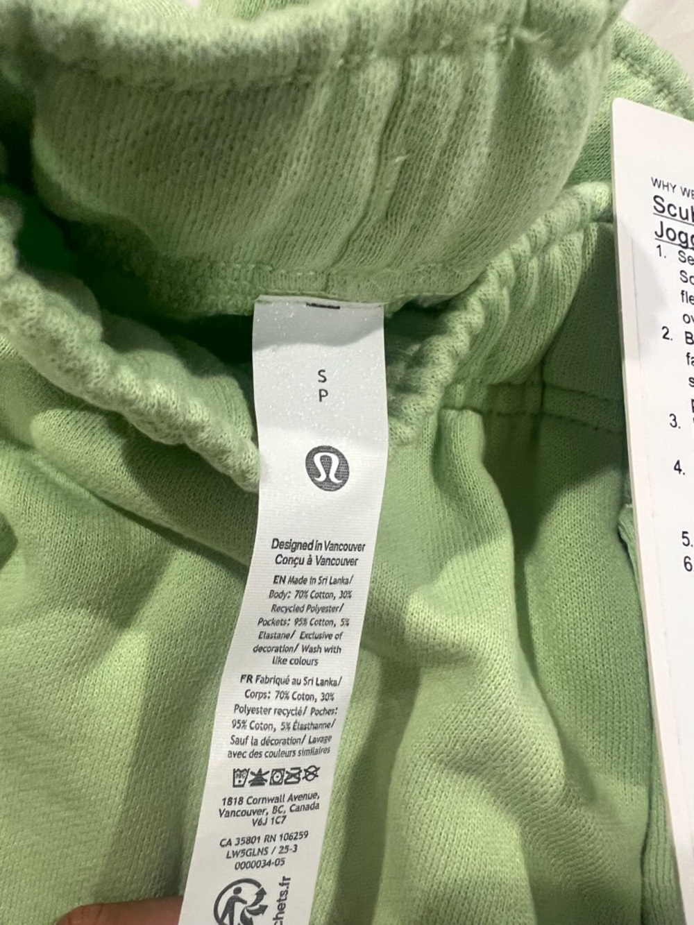 Lululemon scuba oversized jogger lemongrass in small - new - Picture 5 of 5